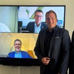 Landtagsabgeordneter Bernhard Pohl und Bürgermeister Maximilian Eichstetter wegen Stabilisierungshilfen im Finanzministerium